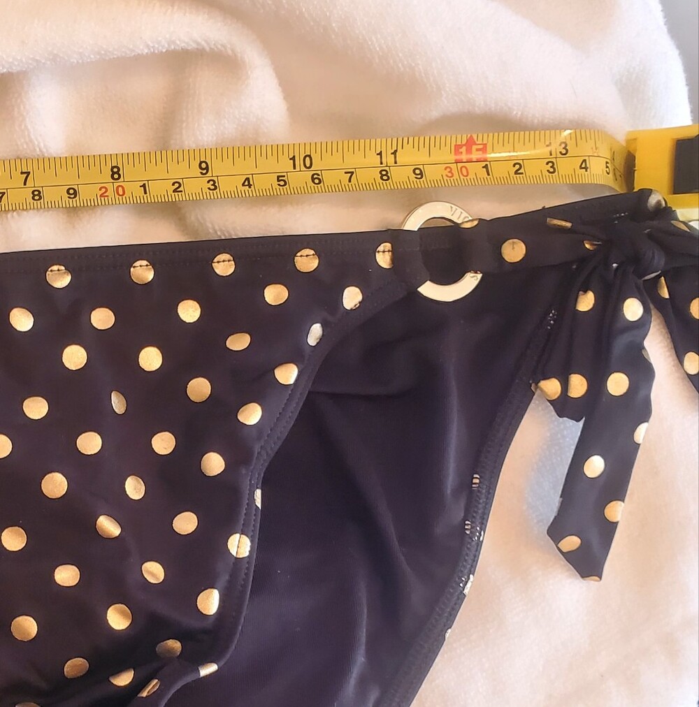 Victoria's Secret Black & Gold Polka-dot Bikini - Picture 9 of 11